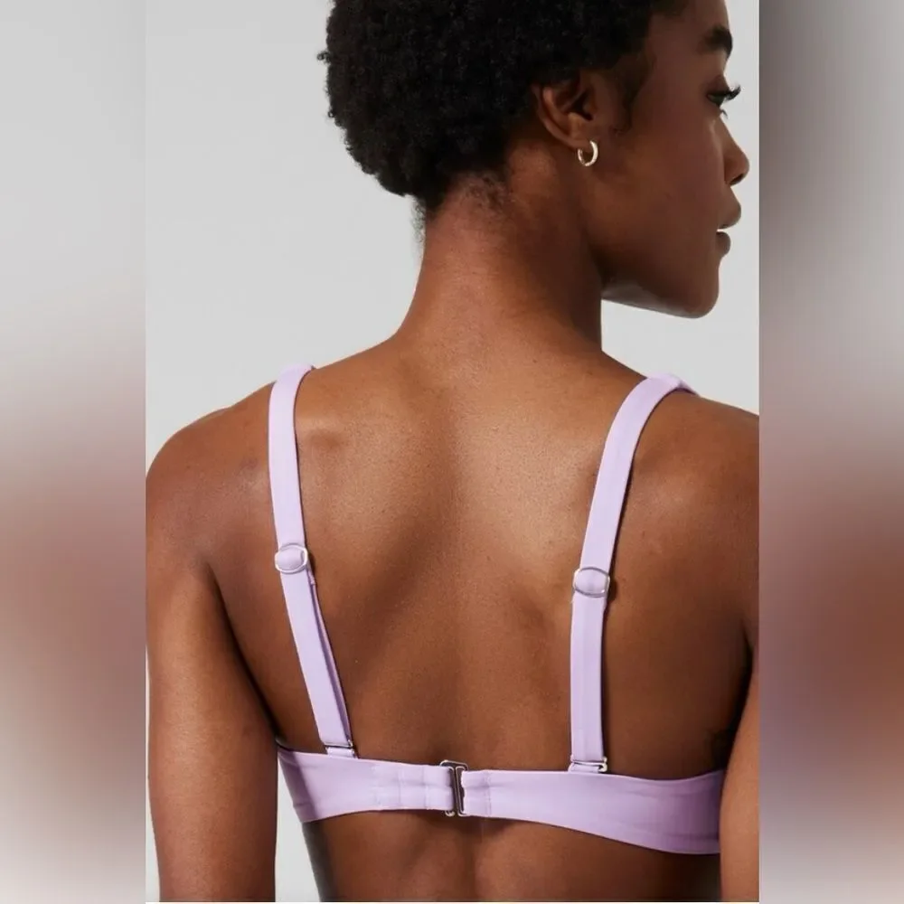 ATHLETA Square Neck Bra Cup Bikini Top Lavender Sz 40D NWT